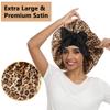 2pcs Large Silky Bonnets with tie Band Braid Bonnet, Satin Bonnet for Sleeping Curly Hair, B view 2