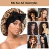 2pcs Large Silky Bonnets with tie Band Braid Bonnet, Satin Bonnet for Sleeping Curly Hair, B view 4