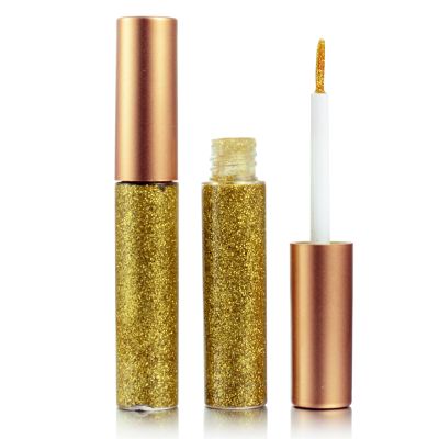 DekRion Glitter-Eyeliner,Yellow Giltter-Eyeliner, Long-lasting Waterproof Eye-Glitter Makeup, Silver, Gold, Purple Green High-pigmented Colorful Eye Liner Liquid