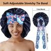 2pcs Large Silky Bonnets with tie Band Braid Bonnet, Satin Bonnet for Sleeping Curly Hair, G view 3