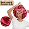 2pcs Large Silky Bonnets with tie Band Braid Bonnet, Satin Bonnet for Sleeping Curly Hair, C view 2