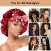 2pcs Large Silky Bonnets with tie Band Braid Bonnet, Satin Bonnet for Sleeping Curly Hair, C view 4