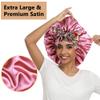 2pcs Large Silky Bonnets with tie Band Braid Bonnet, Satin Bonnet for Sleeping Curly Hair, H view 2