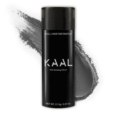 KAAL Hair Fiber for Thinning Hair, Instantly Transforms Your Hair Loss, User-Friendly Styling Powder for Men & Women, Suitable for All Hair Types, Natural Looking, Long Lasting, 0.97 oz, Gray