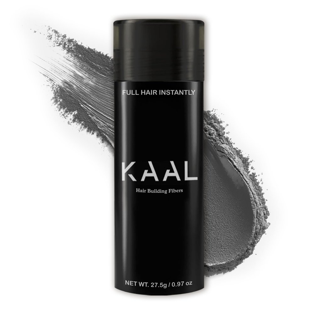 KAAL Hair Fiber for Thinning Hair, Instantly Transforms Your Hair Loss, User-Friendly Styling Powder for Men & Women, Suitable for All Hair Types, Natural Looking, Long Lasting, 0.97 oz, Gray