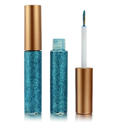 DekRion Glitter-Eyeliner,Blue Giltter-Eyeliner, Long-lasting Waterproof Eye-Glitter Makeup, Silver, Gold, Pink Green High-pigmented Colorful Eye Liner Liquid