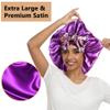 2pcs Large Silky Bonnets with tie Band Braid Bonnet, Satin Bonnet for Sleeping Curly Hair, E view 2