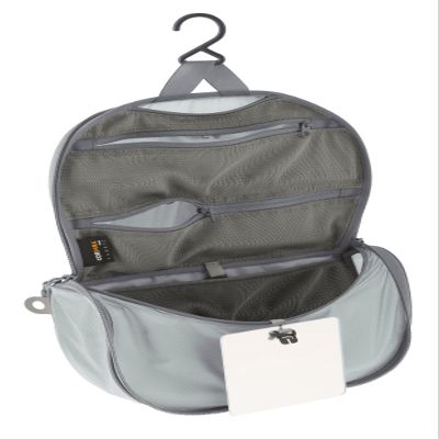 Sea to Summit Small Hanging Toiletry Bag, Extra Compact Travel Organizer for Minimalist Adventures, HighRise Grey