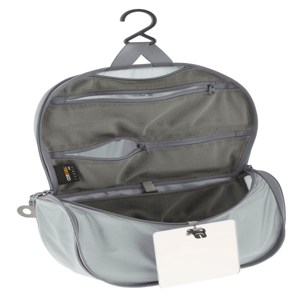Sea to Summit Small Hanging Toiletry Bag, Extra Compact Travel Organizer for Minimalist Adventures, HighRise Grey