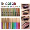 DekRion Glitter-Eyeliner,Orange Giltter-Eyeliner, Long-lasting Waterproof Eye-Glitter Makeup, Silver, Gold, Purple Green High-pigmented Colorful Eye Liner Liquid view 2