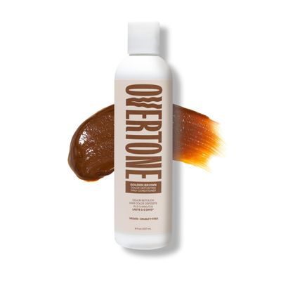 Overtone Daily Color Depositing Conditioner for Hair, Golden Brown:Temporary Pigment with Shea, Coconut & Avocado Oils, Hydrating, Vegan & Cruelty-Free, All Hair Types, 8oz.