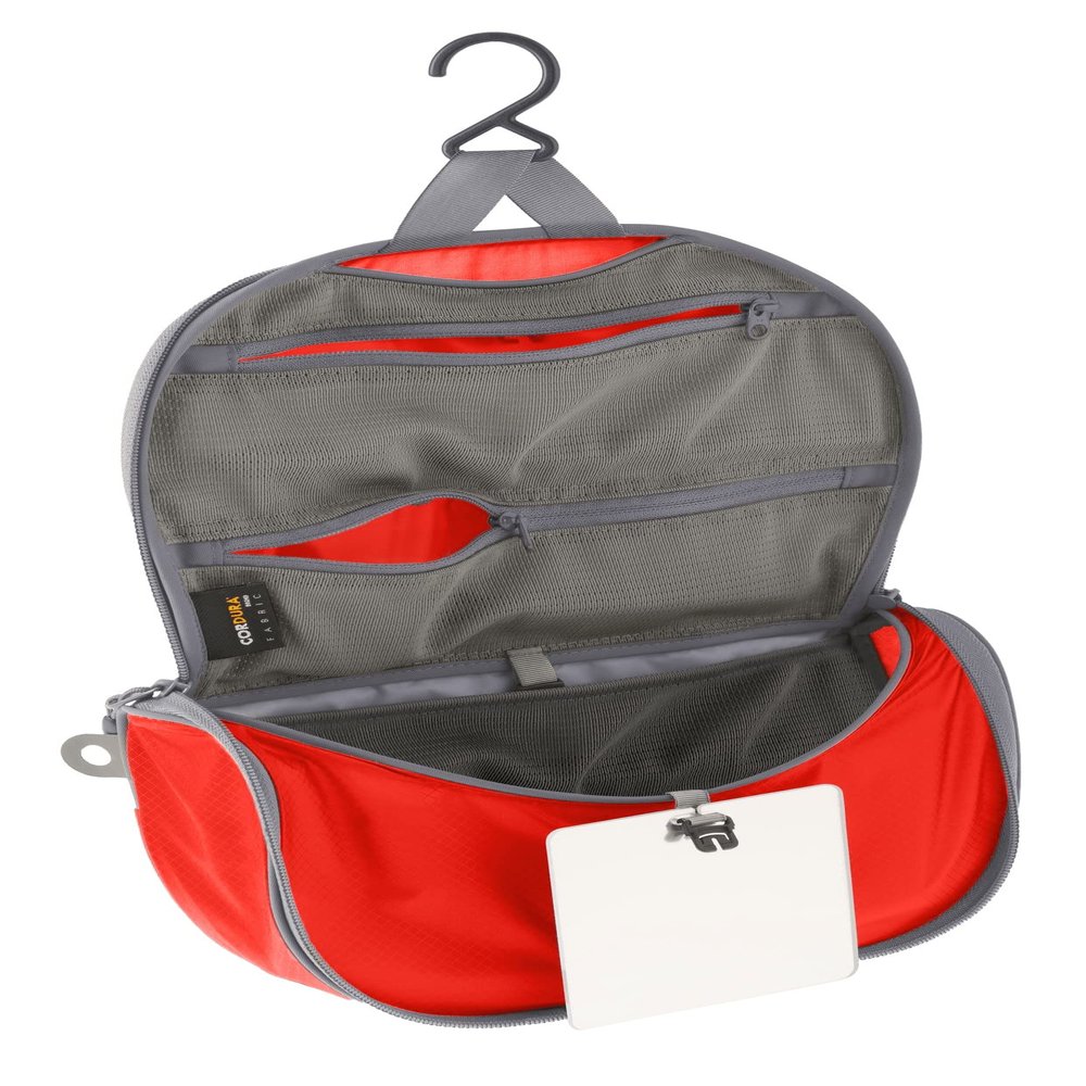 Sea to Summit Small Hanging Toiletry Bag, Extra Compact Travel Organizer for Minimalist Adventures, Spicy Orange