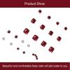 24 PCS Press on Toenails Short Square Fake Toenails Red Fake Toenails Rhinestone Fake Toenails Wearable Fake Toenails Glossy Fake Toenails Acrylic Full Coverage Fake Toenails Gifts for Women and Girls view 3