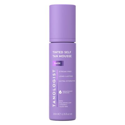 Tanologist Dark Self Tan Mousse, Tinted Self-Tanning Mousse, Streak-Free, Natural Glow, No Fake Tan Smell Or Orange Tone, Long Lasting, Clean Ingredients, Vegan, 6.76 fl. oz/200 ml Bottle