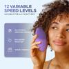 Bella Ciao 12-Speed Gentle Facial-Cleansing Brush, Rechargeable Silicone Face Scrubber, Deep-Cleaning and Exfoliating Face-Wash Brush, Water-Resistant Design, Purple view 4