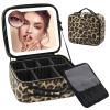 RRtide Makeup Bag with Light up Mirror, Travel Makeup Case with Mirror and Lights, Lighted Cosmetic Train Case with 3 Color Settings, Make up Organizer Bag with Adjustable Dividers Brush Board view 1