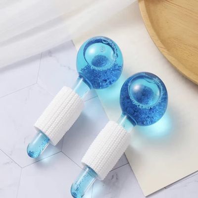Facial Ice Globes Roller For Face Neck Eyes Facial Massage Roller 2PCS (Blue)