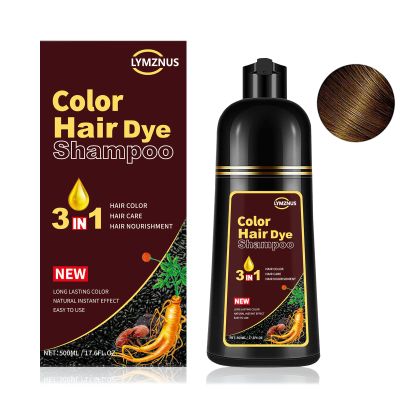 Instant Chestnut Hair Color shampoo, Chestnut Brown Hair Dye Shampoo 3 in 1 for Women Men, Herbal Brown Hair Shampoo, Dark Hair Colors in Minutes 500ml