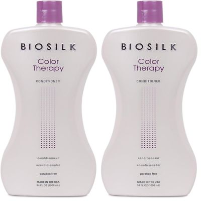 BioSilk Cosmo Farouk Color Therapy Conditioner, White, 34 oz (Pack of 2)