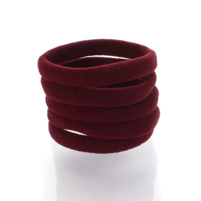 My Lello Large Thick Premium Elastic Ponytail Holder Seamless Hair Bands Maroon Burgundy 100pcs