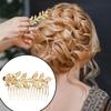 5 Pieces Leaf Hair Side Combs Gold Rhinestone Hair Comb Clips with Teeth Combs for Wedding Hair Accessories for Women, Girls, Bride, Bridesmaid (Gold) view 4
