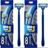 Gillette Sensor3 Simple Mens Disposable Razors, 8 Count (Pack of 2) Blue view 1