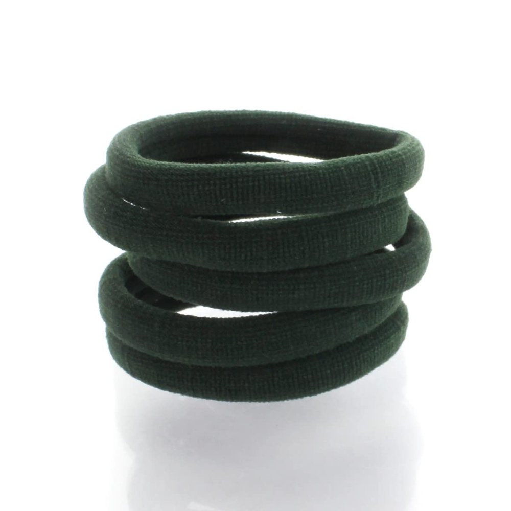 My Lello Large Thick Premium Elastic Ponytail Holder Seamless Hair Bands Moss Green 100pcs