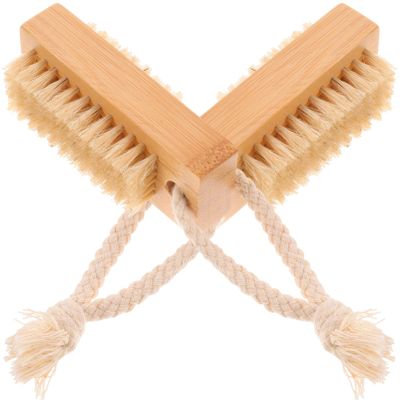 FOMIYES Soft Bristle Nail Brush 2 Pack Bamboo Nail Cleaner for Men Women and Beauty