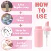 52PCS Lash Shampoo Bottles Brushes Set, 10pcs Foam Pump Dispenser, Lash Cleaning Brush, Eyelash Extension Tube Brush, Instructions Cards, Lash bags, 2pcs Eyelash Stickers for Business Clients (pink) view 4