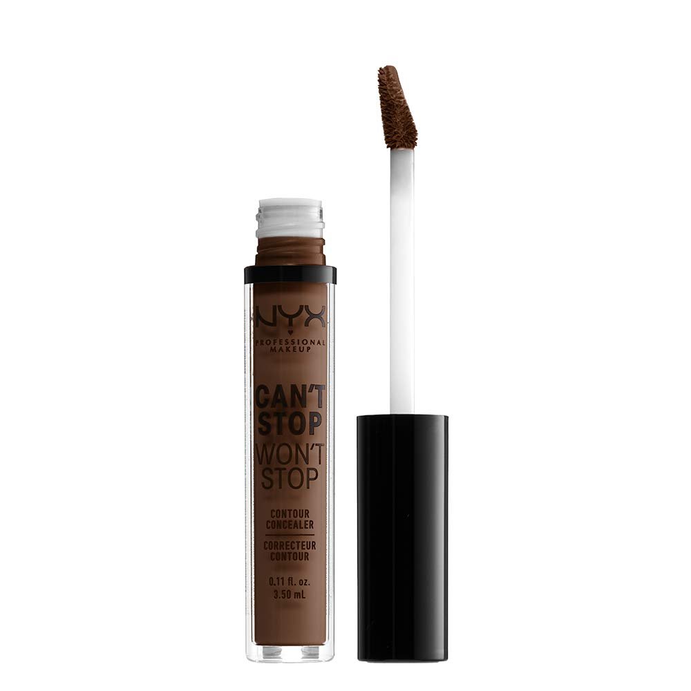 NYX PROFESSIONAL MAKEUP Can't Stop Won't Stop Contour Concealer, 24h Full Coverage Matte Finish - Deep (Pack of 2)