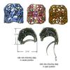 Set of 3 JCGY Crystal Hair Holder Ponytail Barrettes 2 Styles YY86900-4blue-5roseBrn-3 view 2