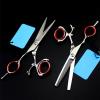 Hair Cutting Scissors, 5.5 Inch Professional Japan 440c Steel Left Handed Rotate Hair Scissors Haircut Thinning Barber Cutting Shears Hairdresser Scissors ( Color : Set ) view 1
