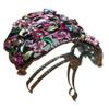 Set of 3 JCGY Crystal Flower Hair Holder Ponytail Barrettes YY86900-5-3rose brown green view 2