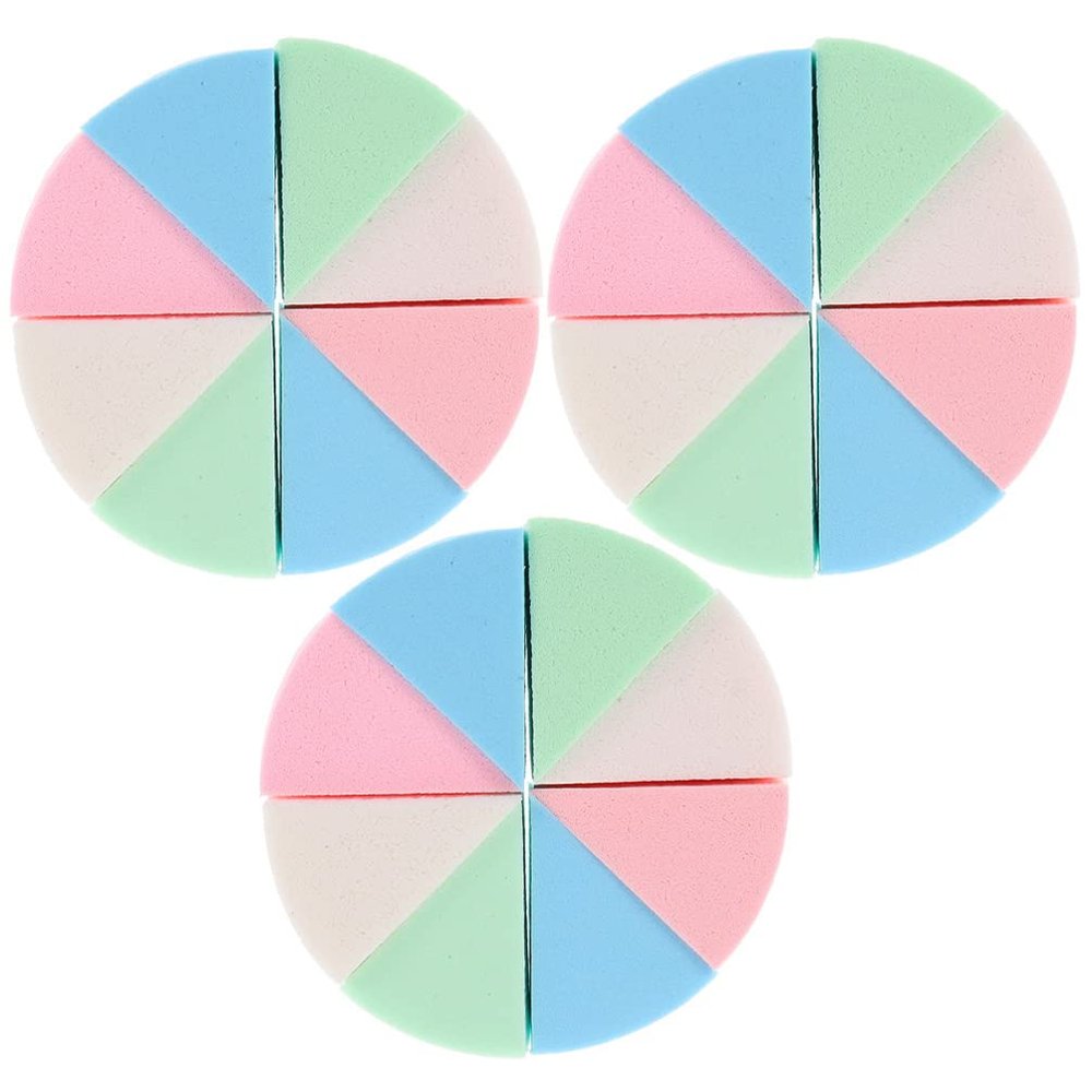 Beavorty 3sets Makeup Sponges Dual-use Cosmetic Puff for Foundation Liquid Powder Application Gentle Portable for Face Eye Makeup
