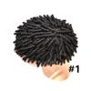 Afro Crochet Braids Toupee for Black Men African American Dreadlock Human Hair Piece Full Poly Skin Pu Injected Toupee Locs Braided for Black Men Afro Hair Replacement System Trendy Style Afro Mens Hair Unit 8x10 inch (1# JET BLACK-6MM Wave) view 2