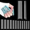 504PCS 3XL Tapered Square Nail Tips, No C Curve Flat Half Cover Extra Long False Nail Tips Fake Nail Extension for Nail Salon Home DIY,12 Sizes view 1