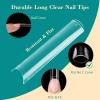 504PCS 3XL Tapered Square Nail Tips, No C Curve Flat Half Cover Extra Long False Nail Tips Fake Nail Extension for Nail Salon Home DIY,12 Sizes view 3