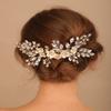 Teyglen Bridal Black Rhinestone Hair Comb Crystal Wedding Hair Comb Headband Floral Flower Hair Piece Vintage Black Headpiece Hair Accessories for Women Girls(Black) view 2