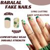 BABALAL St Patrick's Day Press on Nails Short Square Glue on Nails Acrylic Nails with Green Shamrock design Squoval Nails for Women and Girls view 4