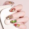 24 Sheets Nail Stickers Nail Art for Women Girls Cherry Fruit Yellow Duck Rabbit Cute Animals Self Adhesive DIY Design Printing Kids Nail Stickers Spring Nail Decoration Decals 1 Tweezers view 2