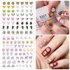 24 Sheets Nail Stickers Nail Art for Women Girls Cherry Fruit Yellow Duck Rabbit Cute Animals Self Adhesive DIY Design Printing Kids Nail Stickers Spring Nail Decoration Decals 1 Tweezers view 4