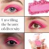 BEPHOLAN Single Matte Pink Eyeshadow Palette Rose Peach Hot Pink Eye Shadow Makeup Palette Bright Pink Blush Eyeliner,Pink Baddie view 2