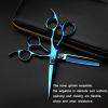 Hair Cutting Scissors, 6 Inch Thinning Cutting Scissors Set Professional Blue Barber Hair Cutter Set view 2
