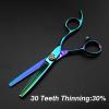 Hair Cutting Scissors, 6 Inch Thinning Cutting Scissors Set Professional Blue Barber Hair Cutter Set view 4