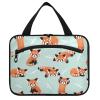 ZZKKO Toiletry Bags for Traveling Women Cute Red Panda Cyan Toiletry Bag with Hanging Hook Makeup Bag Travel Cosmetic Bag Travel Organizer for Accessories Toiletries Large view 2