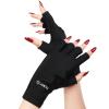 AIRSEE Premium UPF 50+ UV Protection Gloves for Gel Manicures - Fingerless Design for Professional Solon & Home Use, Anti UVA/UVB, Breathable Cool Tech Gloves for UV Lamp & Sun Protection (Black) view 1