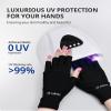 AIRSEE Premium UPF 50+ UV Protection Gloves for Gel Manicures - Fingerless Design for Professional Solon & Home Use, Anti UVA/UVB, Breathable Cool Tech Gloves for UV Lamp & Sun Protection (Black) view 2