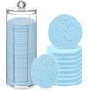 Sieral 120pcs Compressed Facial Sponges Disposable Natural Face Sponges Round Soft Pads with Container for Washing Face Cleansing Exfoliating Esthetician Makeup Removal Travel(Light Blue) view 1