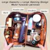 EMPIRIA Makeup Bag,Empira Premium Everything Cosmetic Bag,Waterproof Large Capacity Travel Cosmetic Bag,Leather Travel Makeup Organizer Bag with Compartments and Handle,Toiletry Make Up Bag for Woman. view 2