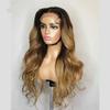 1B27 Ombre Honey Blonde Human Hair Wig HD Transparent Lace Front Wig Body Wave For Women Pre Plucked Natural Hairline Brazilian Remy Hair Bleached Knots 150% Density 18Inch view 2
